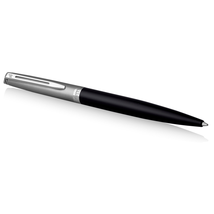 Шариковая ручка Waterman Hemisphere Entry Point Stainless Steel with Black Lacquer в подарочной упаковке.