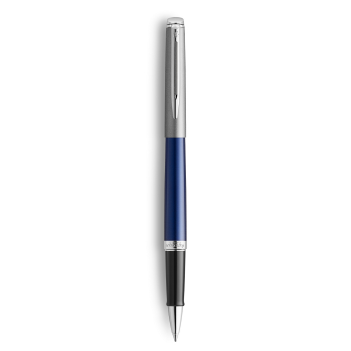 Ручка-роллер Waterman Hemisphere Entry Point Stainless Steel with Blue Lacquer в подарочной упаковке.