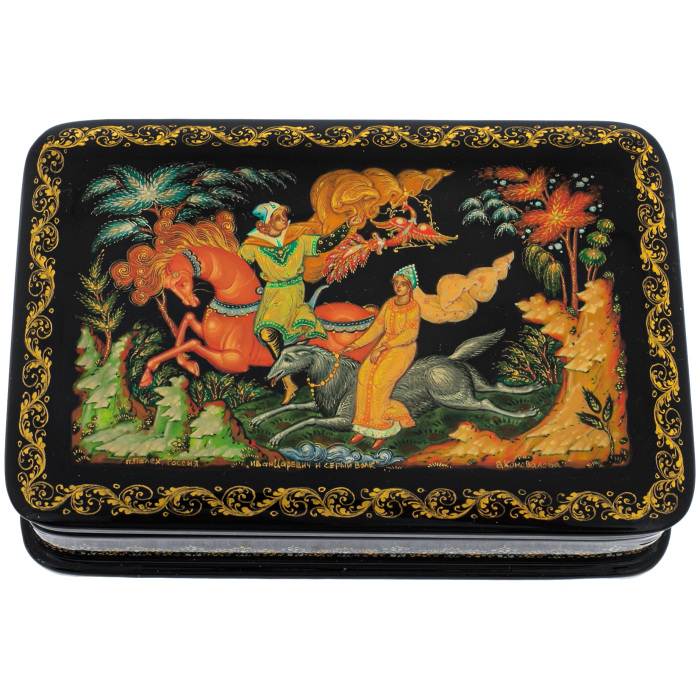 Шкатулка "Иван царевич и серый волк" Коновалова, Палех