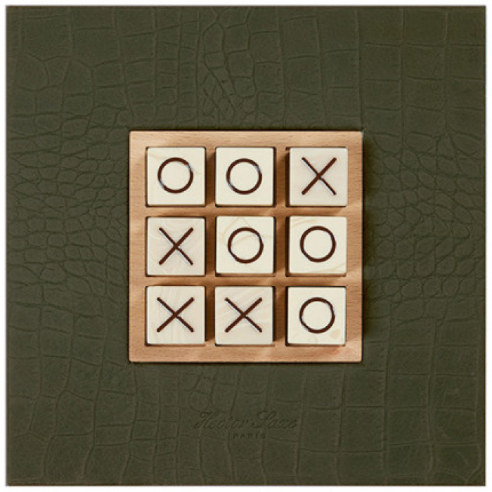 Эксклюзивная настольная игра "Tic Tac Toe" из кожи, хаки