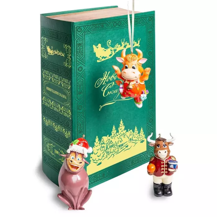 Набор елочных игрушек "Новогодняя сказка. Том 1" в подарочной коробке, 3 шт