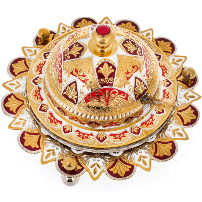 Икорница "Ажурная" Златоуст, красная