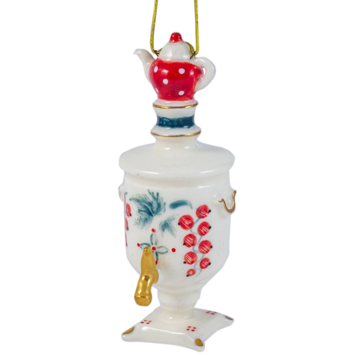 Елочная игрушка из фарфора "Самовар"