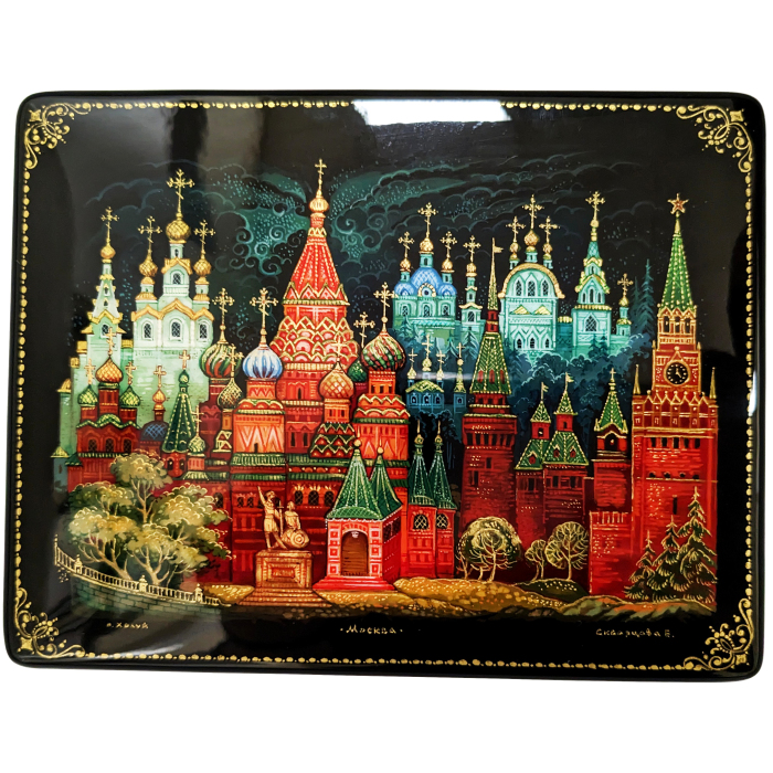 Шкатулка "Москва" с 4-мя шкатулками, Палех