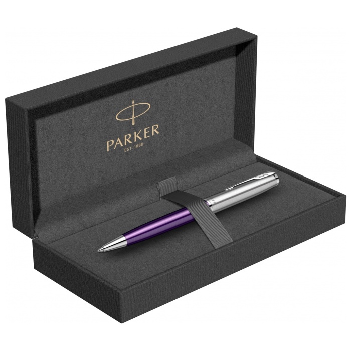 Шариковая ручка Parker Sonnet Essentials Violet SB Steel CT в подарочной упаковке