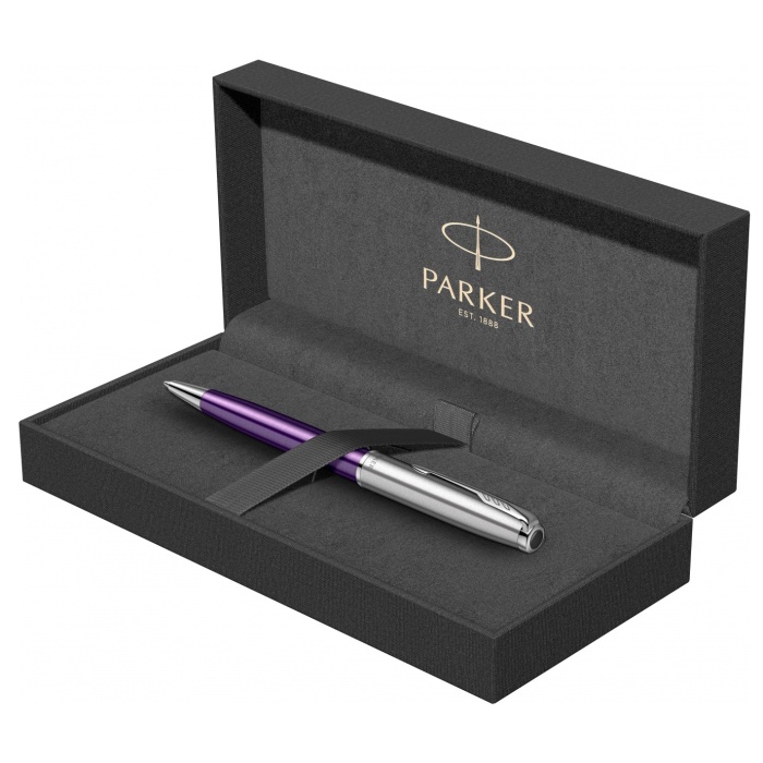 Шариковая ручка Parker Sonnet Essentials Violet SB Steel CT в подарочной упаковке