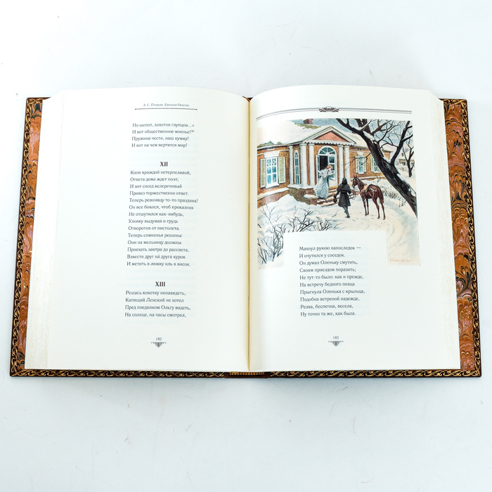Книга в кожаном переплете "Евгений Онегин" А. С. Пушкин