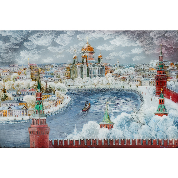 Шкатулка "Москва" Ларишев, Федоскино