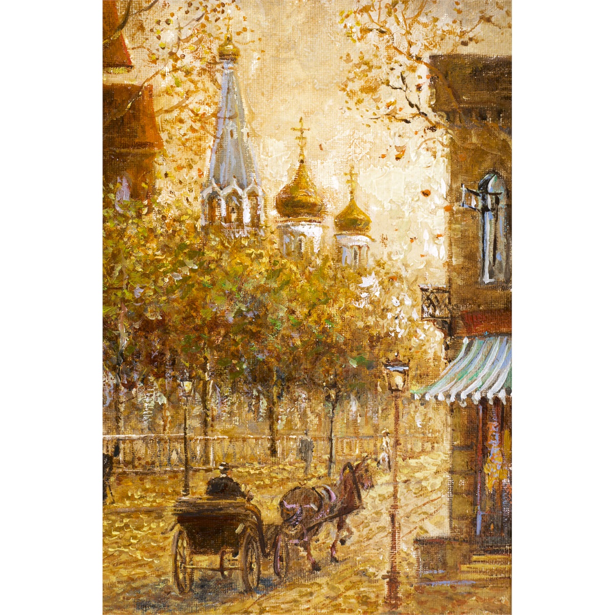 Авторская картина маслом "Пролётка"