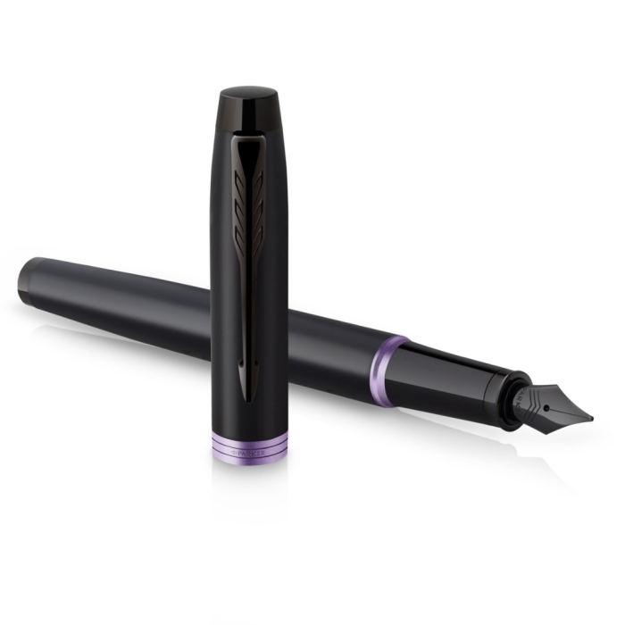 Ручка перьевая Parker IM Vibrant Rings Flame Amethyst Purple в подарочной упаковке.