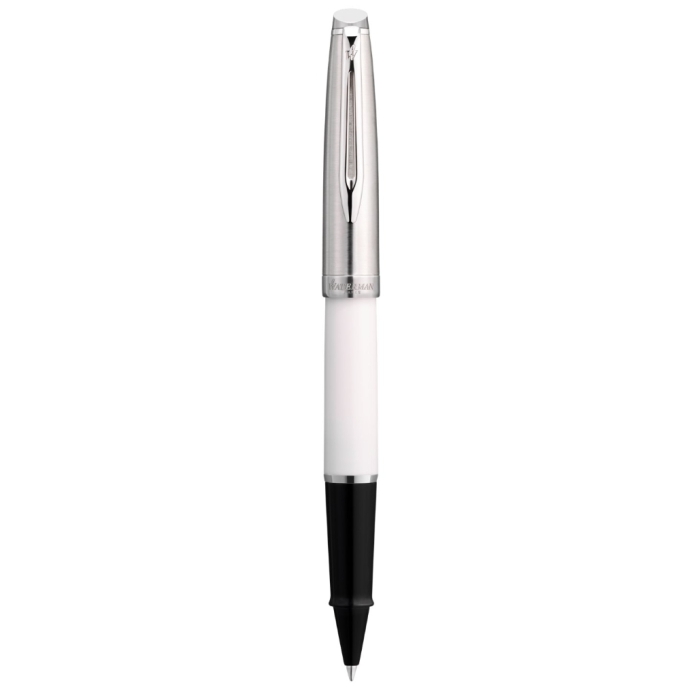 Ручка-роллер Waterman Embleme цвет Ecru White CT в подарочной упаковке.