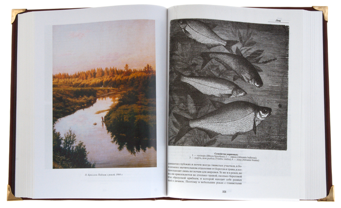 Набор для водки "Рыбаку" с подарочной книгой "Жизнь и ловля пресноводных рыб"