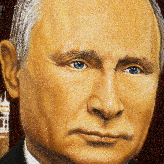 Картина из янтаря "Портрет В.В. Путина"