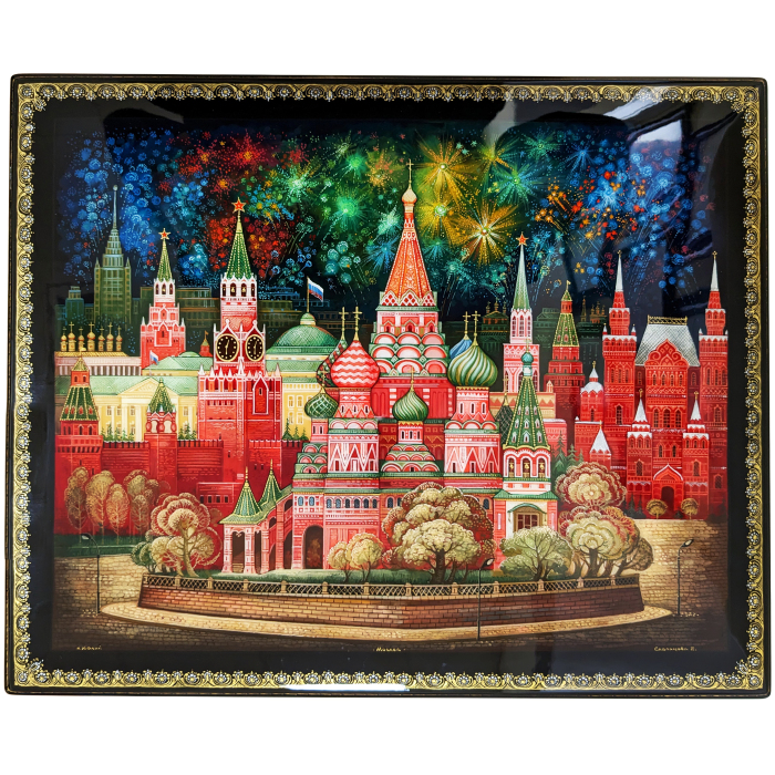 Шкатулка "Москва" с 4-мя шкатулками, Палех