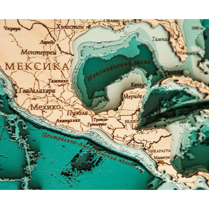 Деревянная карта мира «Премиум»
