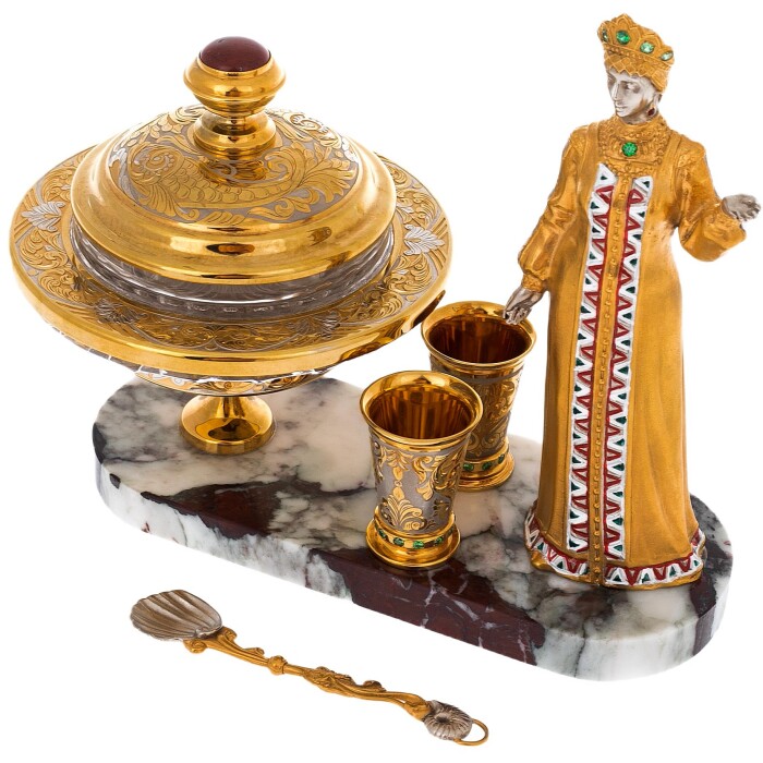 Икорница "Хозяйка медной горы" большая, Златоуст
