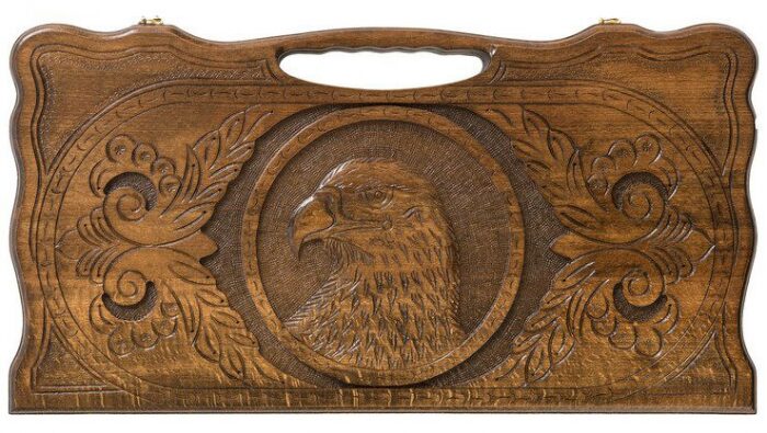 Нарды резные "Голова орла" с ручкой