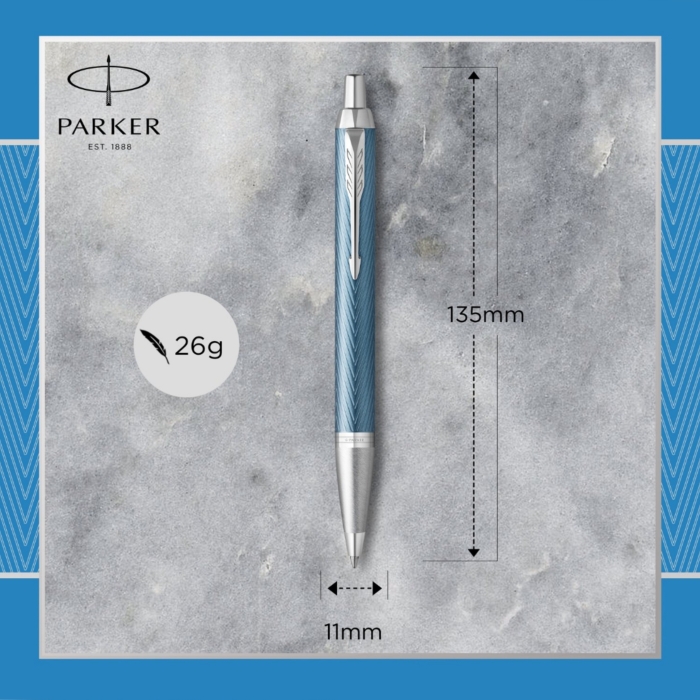 Шариковая ручка Parker IM Premium K318 Blue Grey CT в подарочной упаковке.