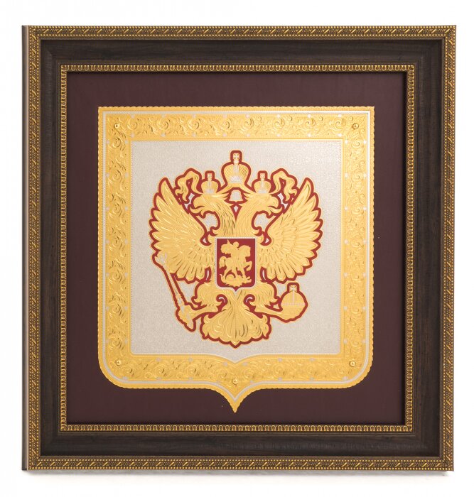 Панно с эмалями "Герб РФ" Златоуст