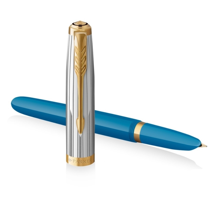 Перьевая ручка Parker 51 Premium Turquoise GT перо; M/F