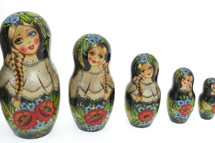 Матрёшка на 10 мест "Цветы" 31 см