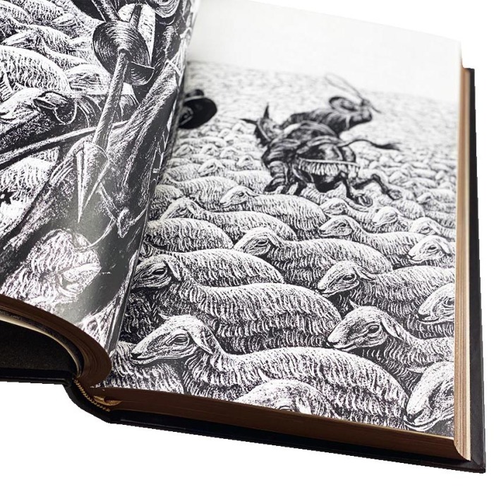 Книга в кожаном переплете "Дон Кихот" Сервантес Мигель де Сааведра, в 2-х томах