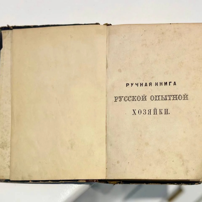 Книга «Ручная книга русской опытной хозяйки, составленная из сорокалетних опытов и наблюдений доброй хозяйки русской». Авдеева Е. А., Санкт-Петербург, Типография Эдуарда Мейера, 1865 год