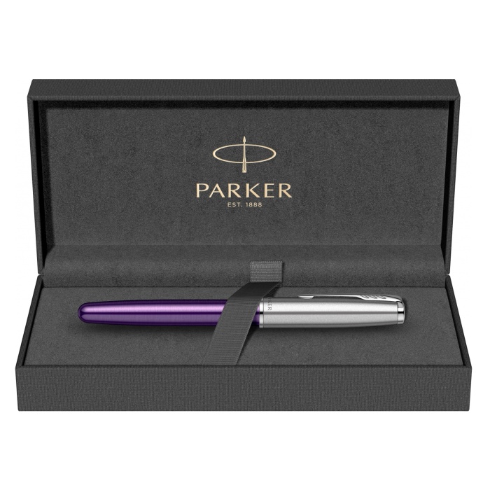 Ручка-роллер Parker Sonnet Essentials Violet SB Steel CT, перо F