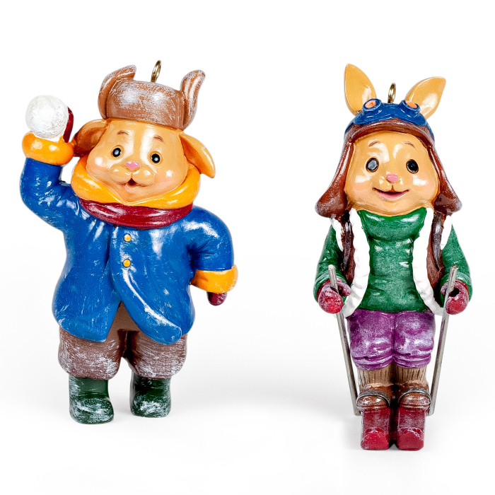 Набор елочных игрушек "Кролики. Твикс 3" в подарочной коробке, 2 шт