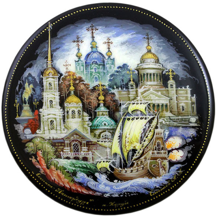 Шкатулка "Санкт-Петербург" Синьков, Холуй