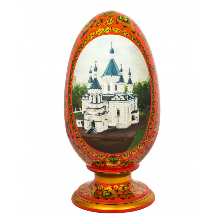 Яйцо с подставкой, хохлома