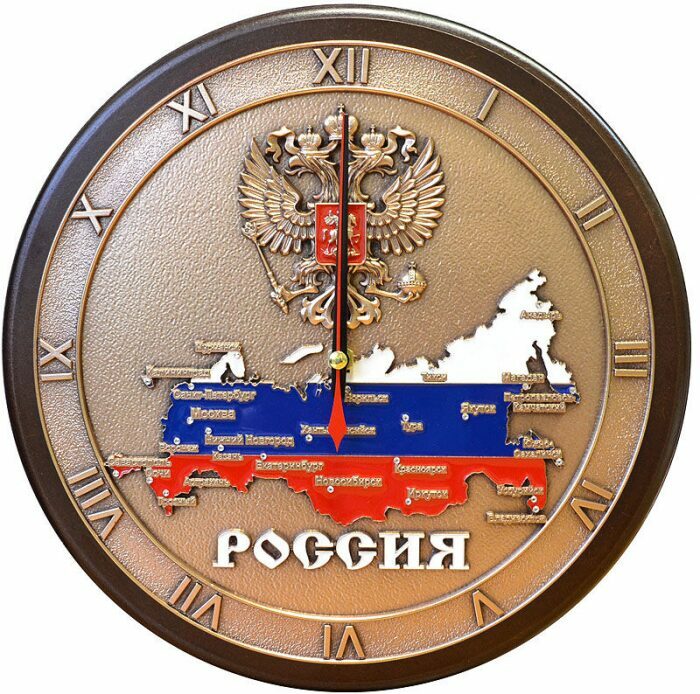 Настенные часы "Карта России"