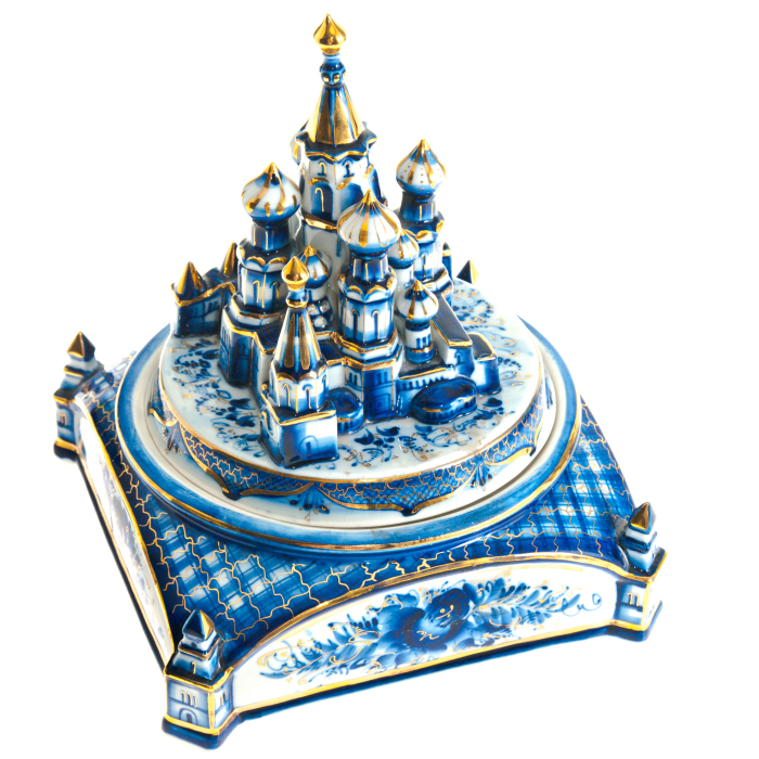 Шкатулка фарфоровая "Храм Василия Блаженного"