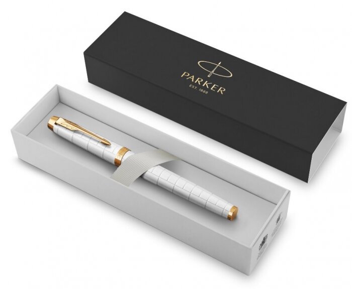 Подарочный набор: Ручка перьевая Parker IM Premium и золотистый ежедевник с золотым срезом