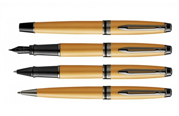 Ручка шариковая Waterman Expert Gold, цвет чернил Mblue,  в подарочной упаковке