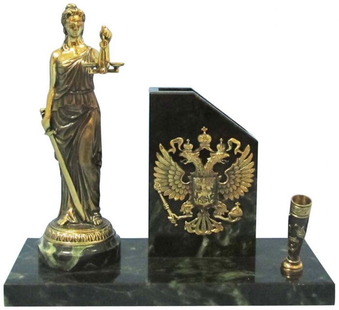 Письменный прибор из бронзы "Закон" (Фемида)