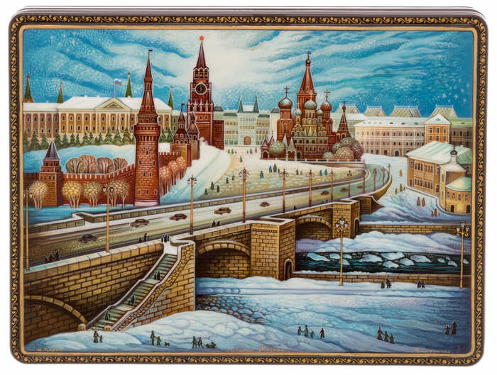 Шкатулка Холуй "Старая Москва"