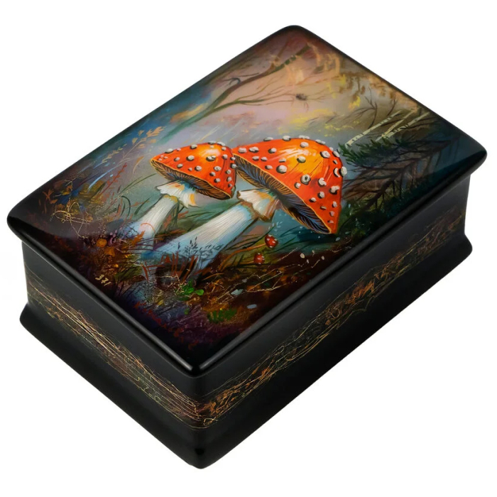 Шкатулка "Мухоморы" Корсакова, Федоскино