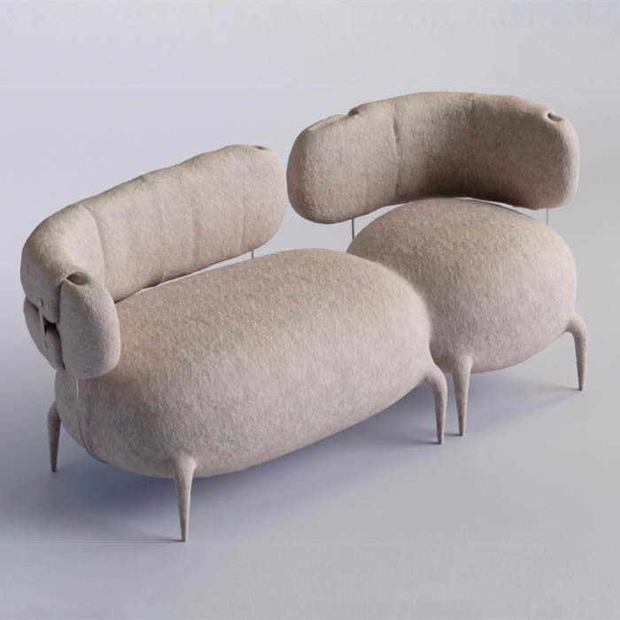 Софа Lymphosofa художника Тараса Желтышева, белая