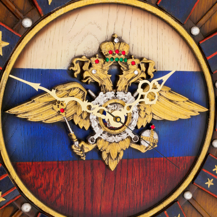 Настенные часы из дерева "Долгий путь. МВД"