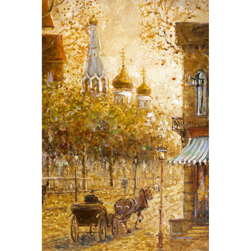 Авторская картина маслом "Пролётка"